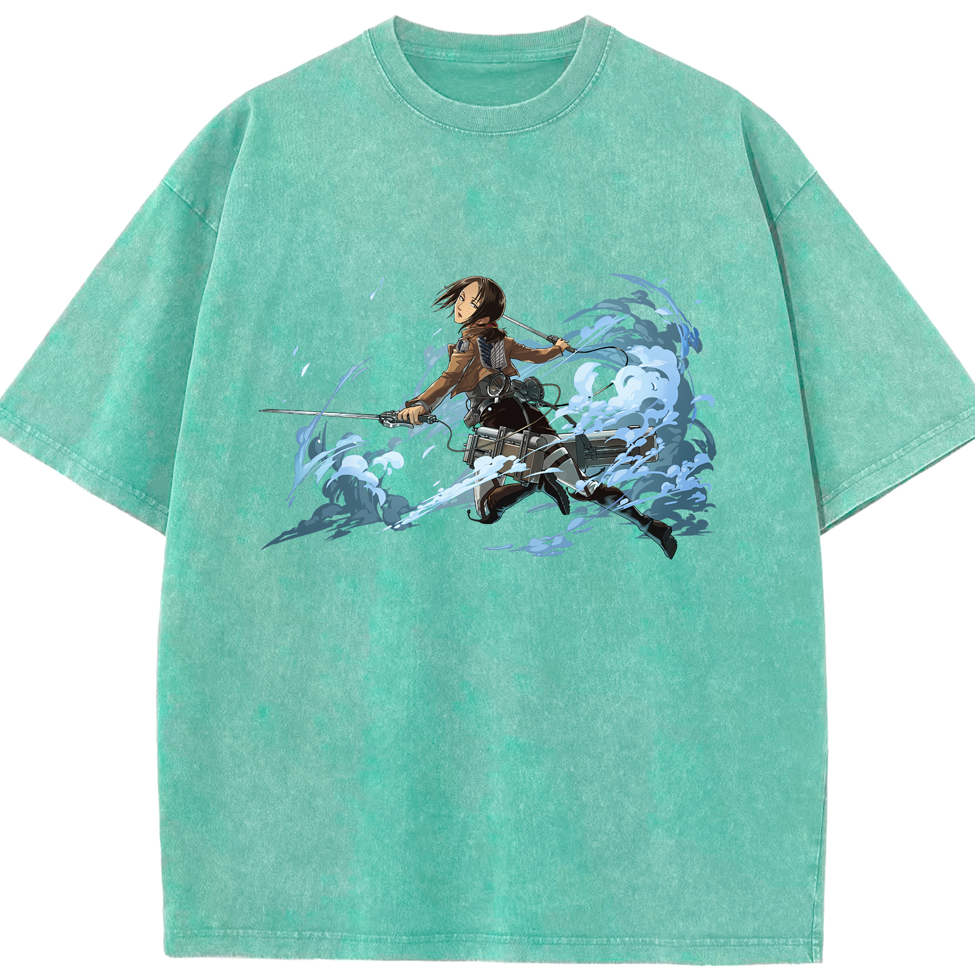 （画像用） 進撃の巨人 Attack on Titan 綿100% ヴィンテージ風 半袖Tシャツ（フロントプリント）